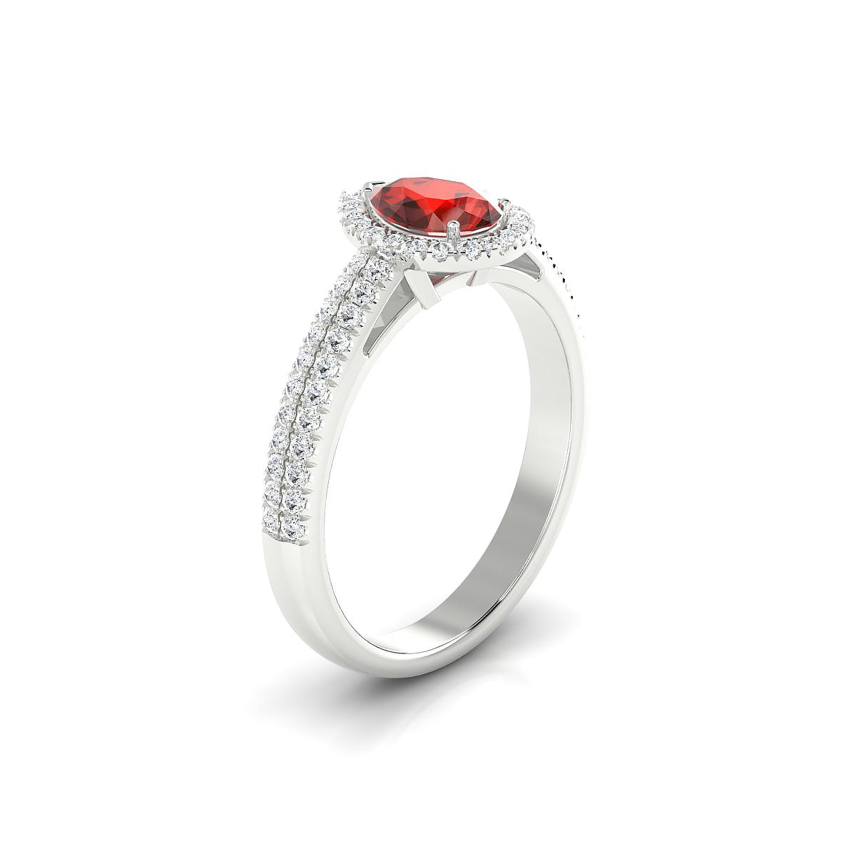 Celeste | 18k White Gold 7 x 5 mm Pear Garnet Ring