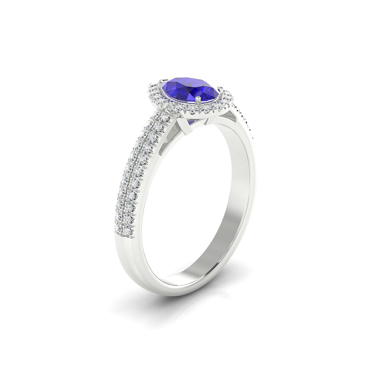 Celeste | 18k White Gold 7 x 5 mm Pear Tanzanite Ring