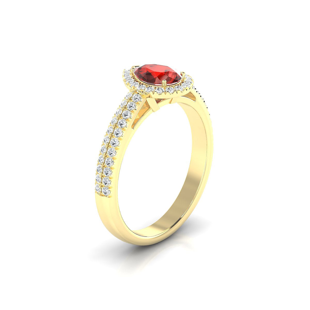 Celeste | 18k Yellow Gold 7 x 5 mm Pear Garnet Ring
