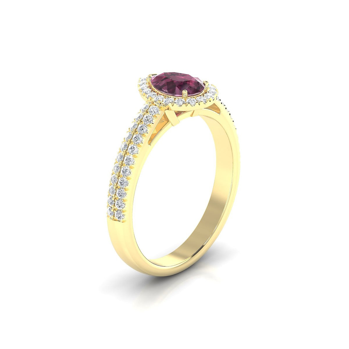 Celeste | 18k Yellow Gold 7 x 5 mm Pear Rhodolite Ring