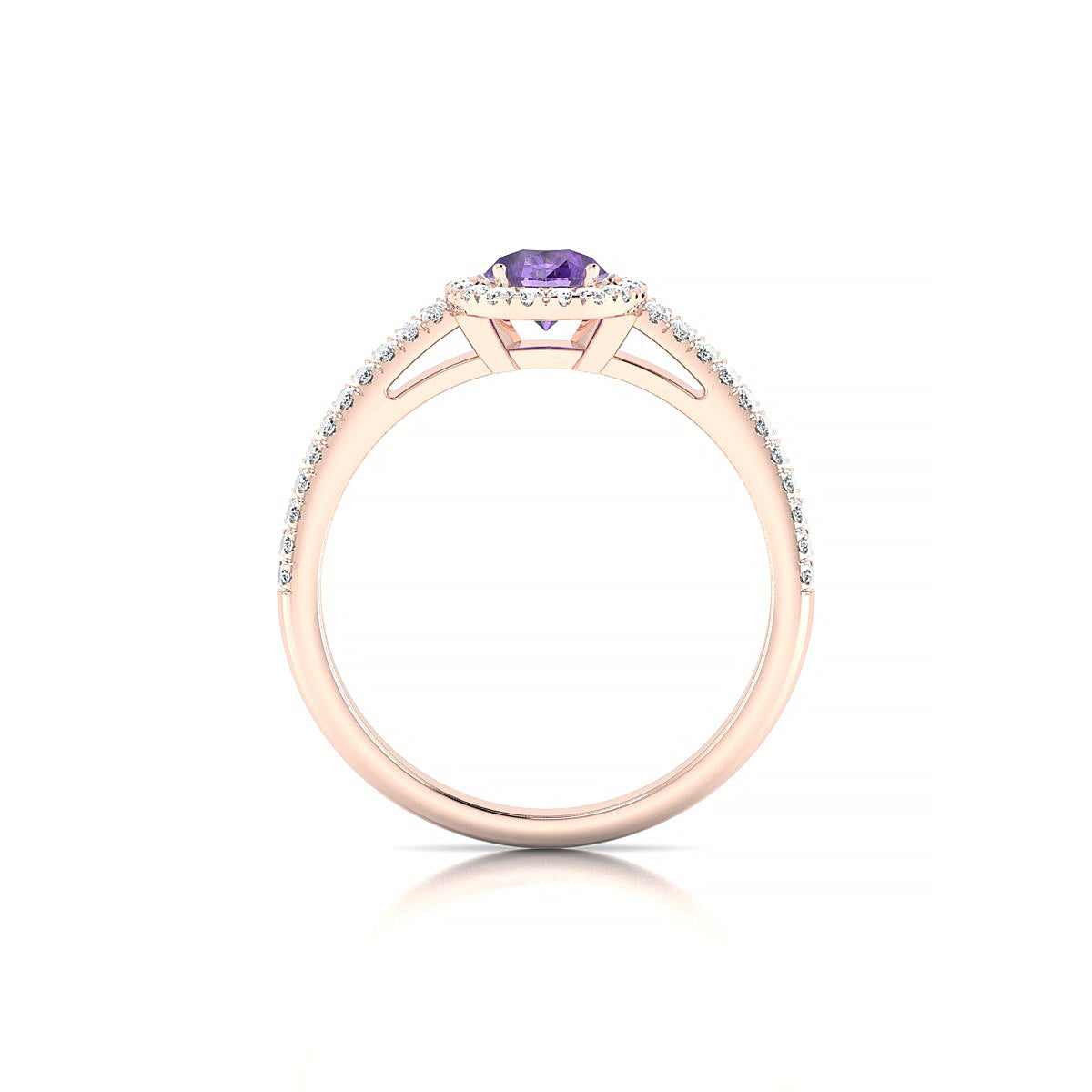 Celeste | 18k Rose Gold 7 x 5 mm Pear Amethyst Ring