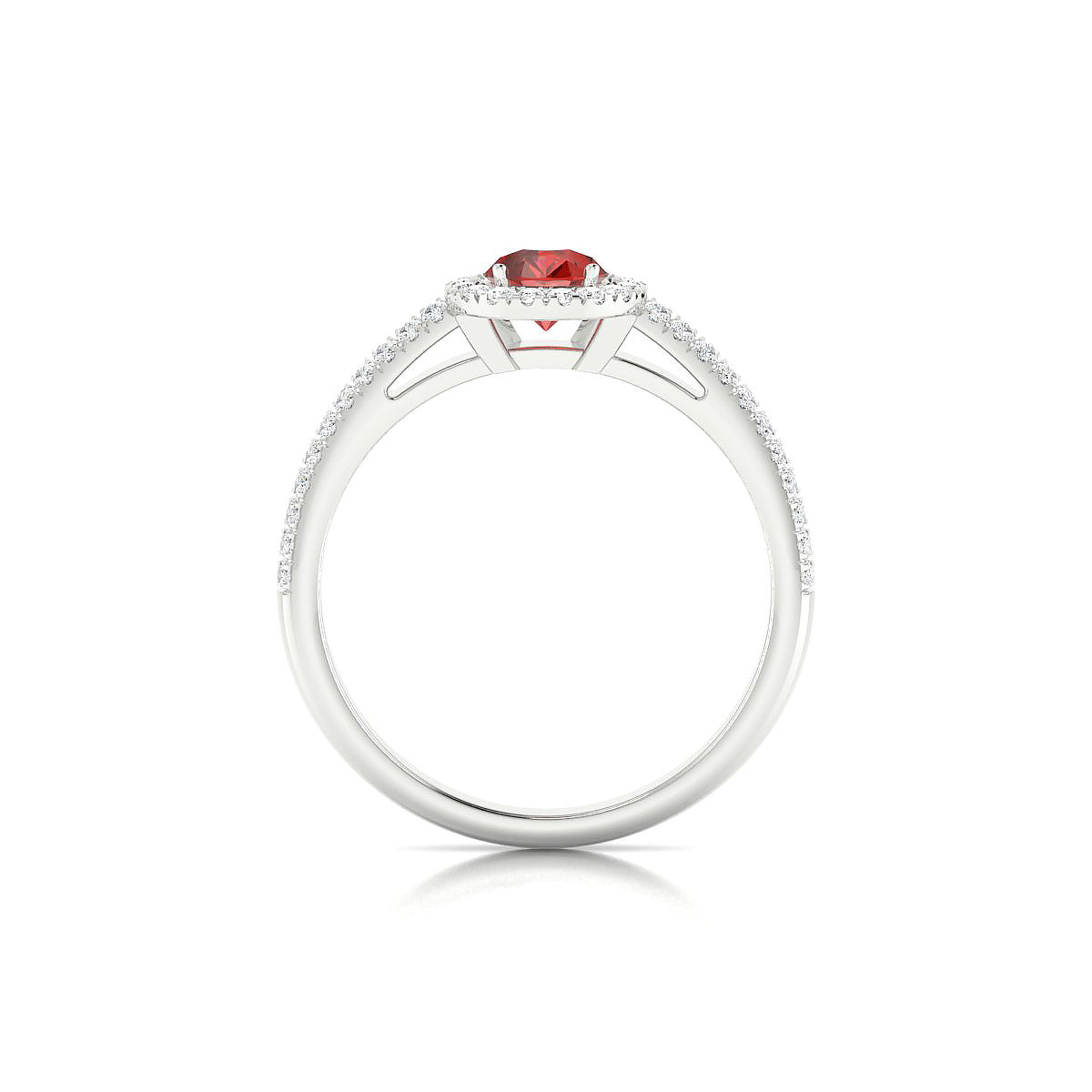 Celeste | 18k White Gold 7 x 5 mm Pear Garnet Ring