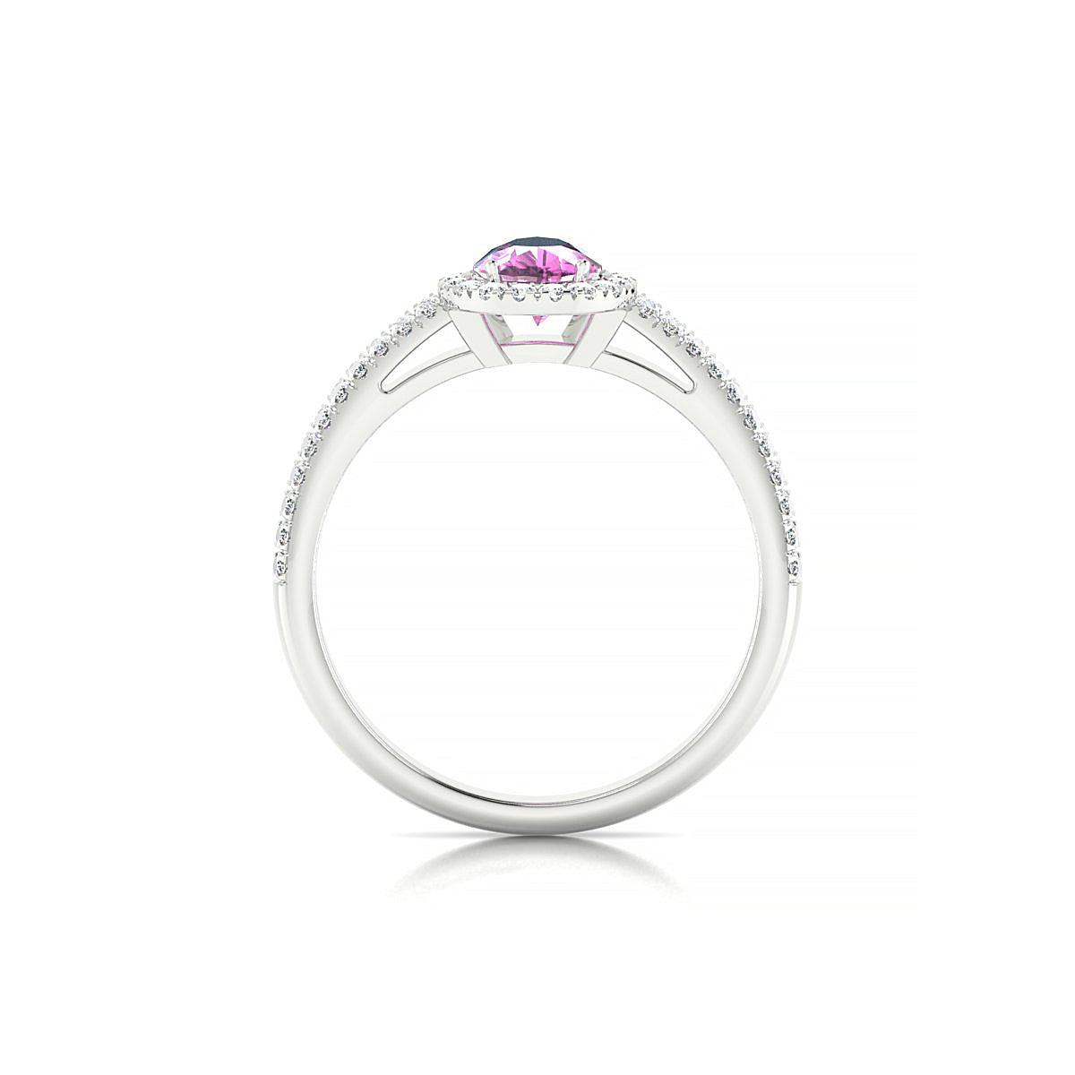 Celeste | 18k White Gold 7 x 5 mm Pear Pink Sapphire Ring