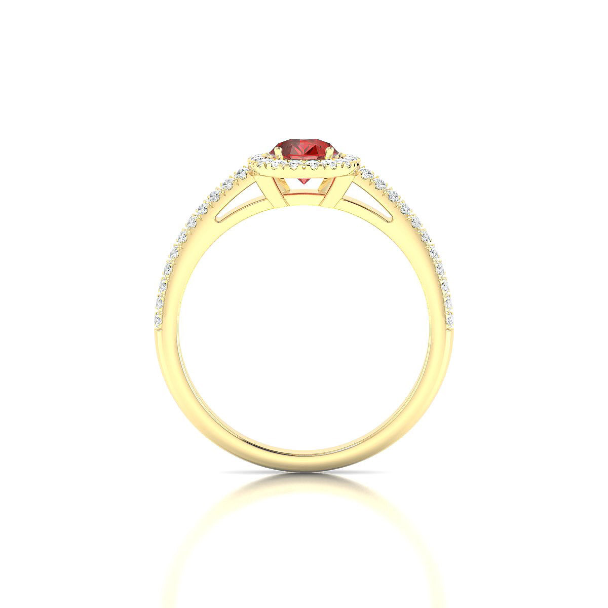 Celeste | 18k Yellow Gold 7 x 5 mm Pear Garnet Ring