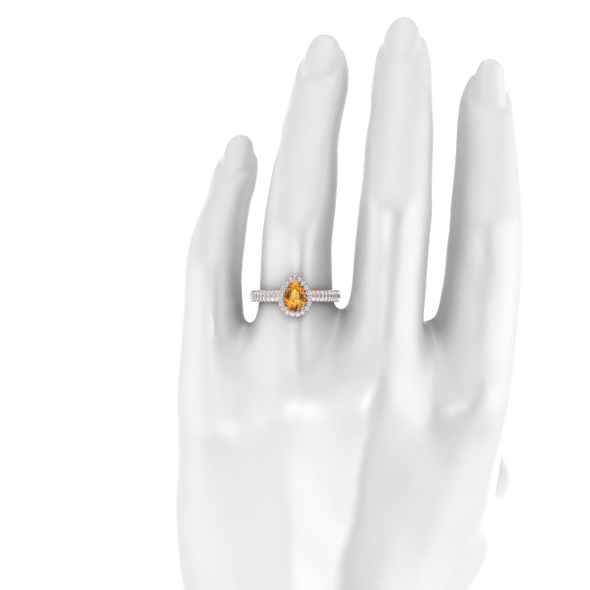 Celeste | 18k Rose Gold 7 x 5 mm Pear Citrine Ring