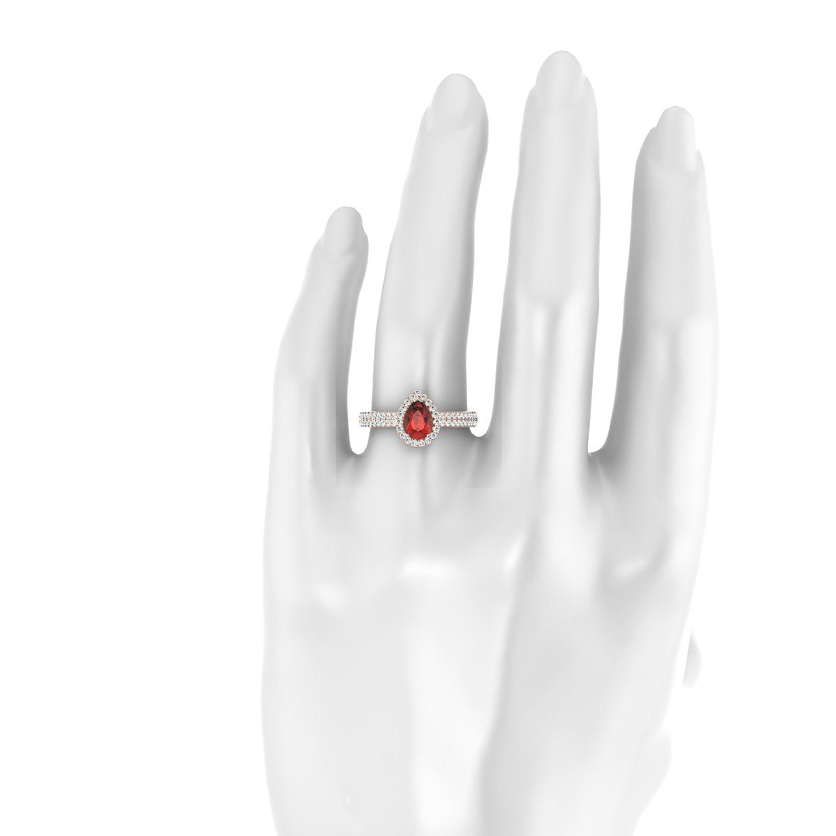 Celeste | 18k Rose Gold 7 x 5 mm Pear Garnet Ring