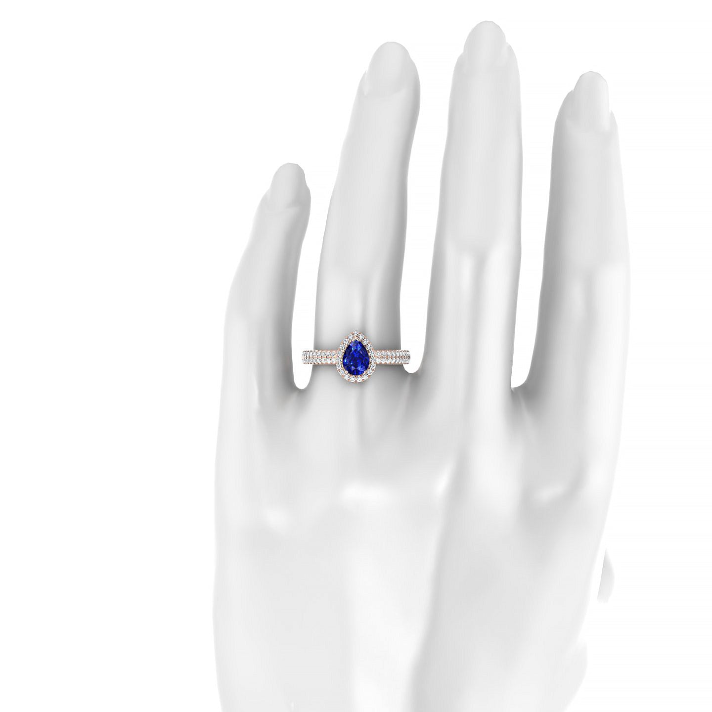 Celeste | 18k Rose Gold 7 x 5 mm Pear Sapphire Ring