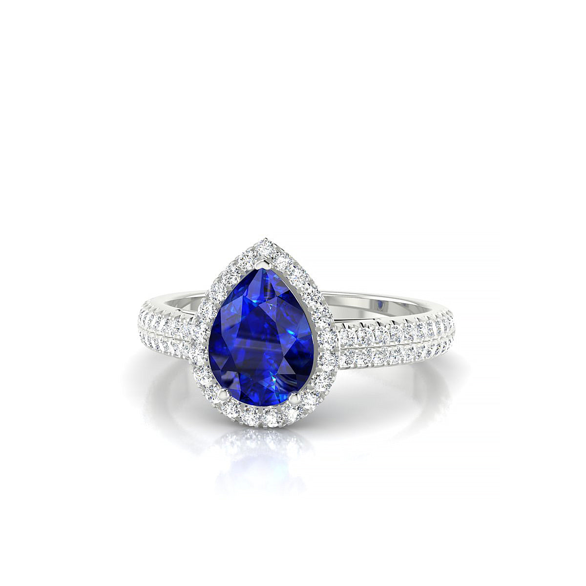 Celeste | 18k White Gold 8 x 6 mm Pear Sapphire Ring