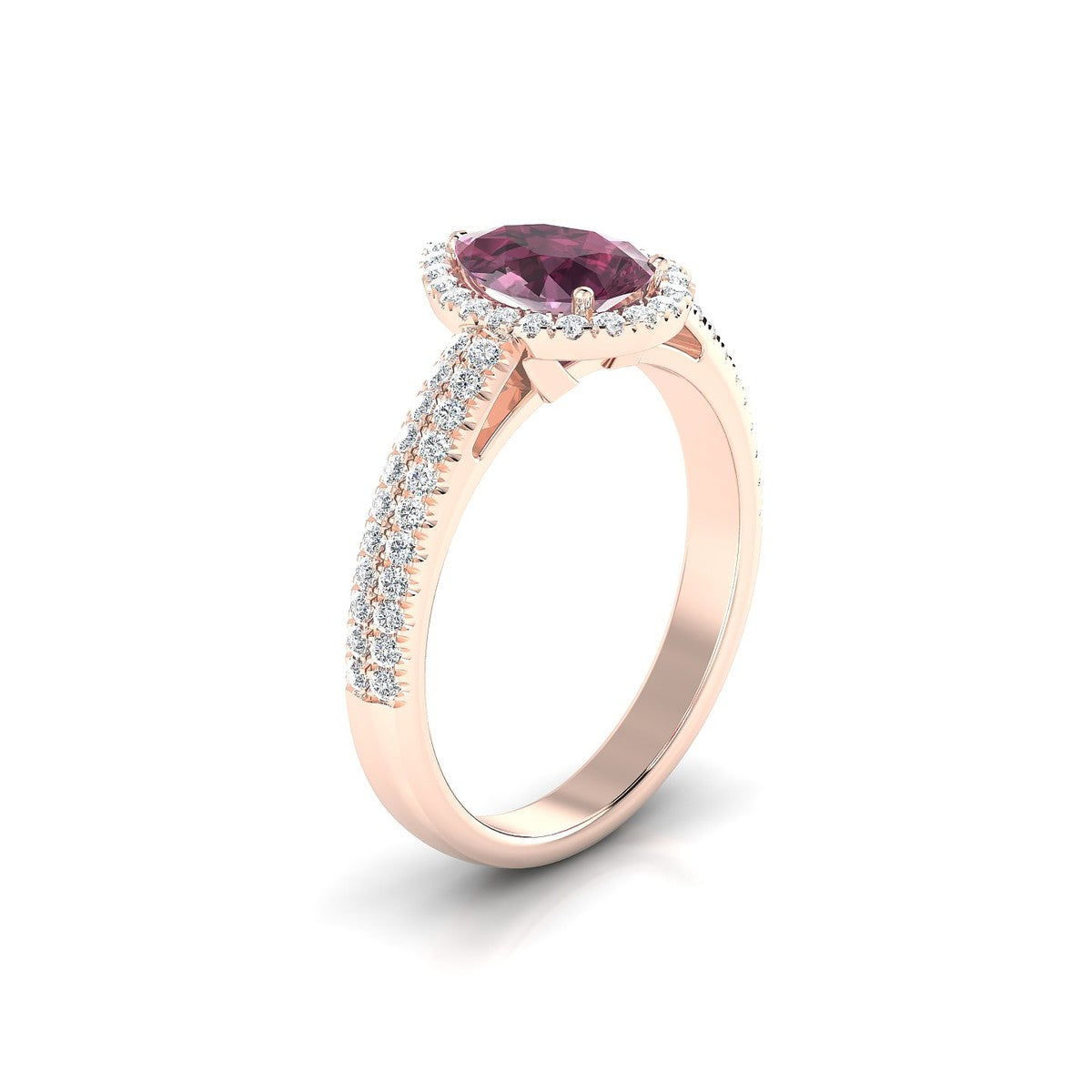 Celeste | 18k Rose Gold 8 x 6 mm Pear Rhodolite Ring