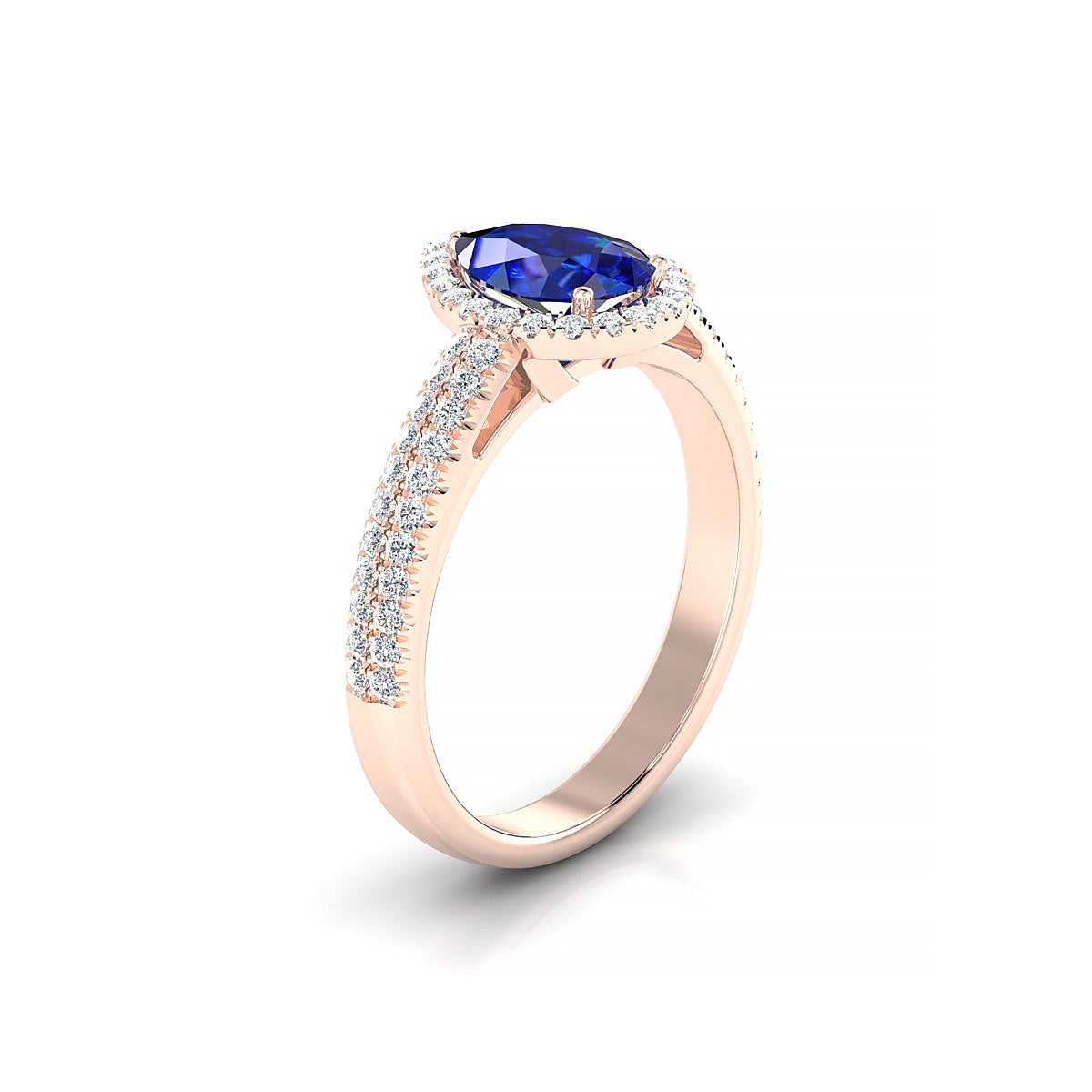 Celeste | 18k Rose Gold 8 x 6 mm Pear Sapphire Ring