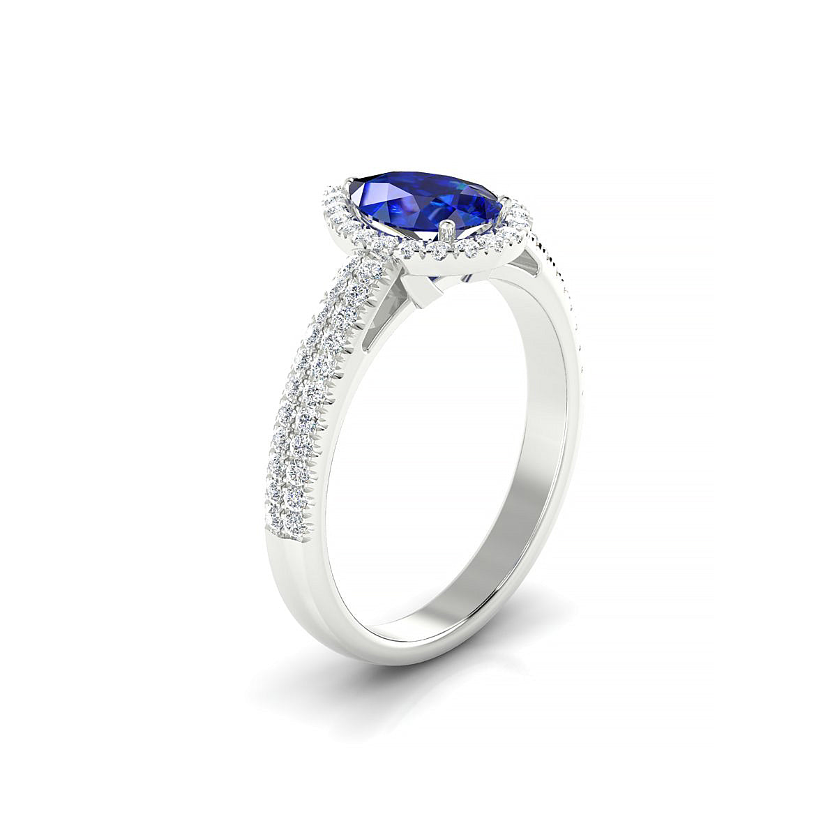 Celeste | 18k White Gold 8 x 6 mm Pear Sapphire Ring