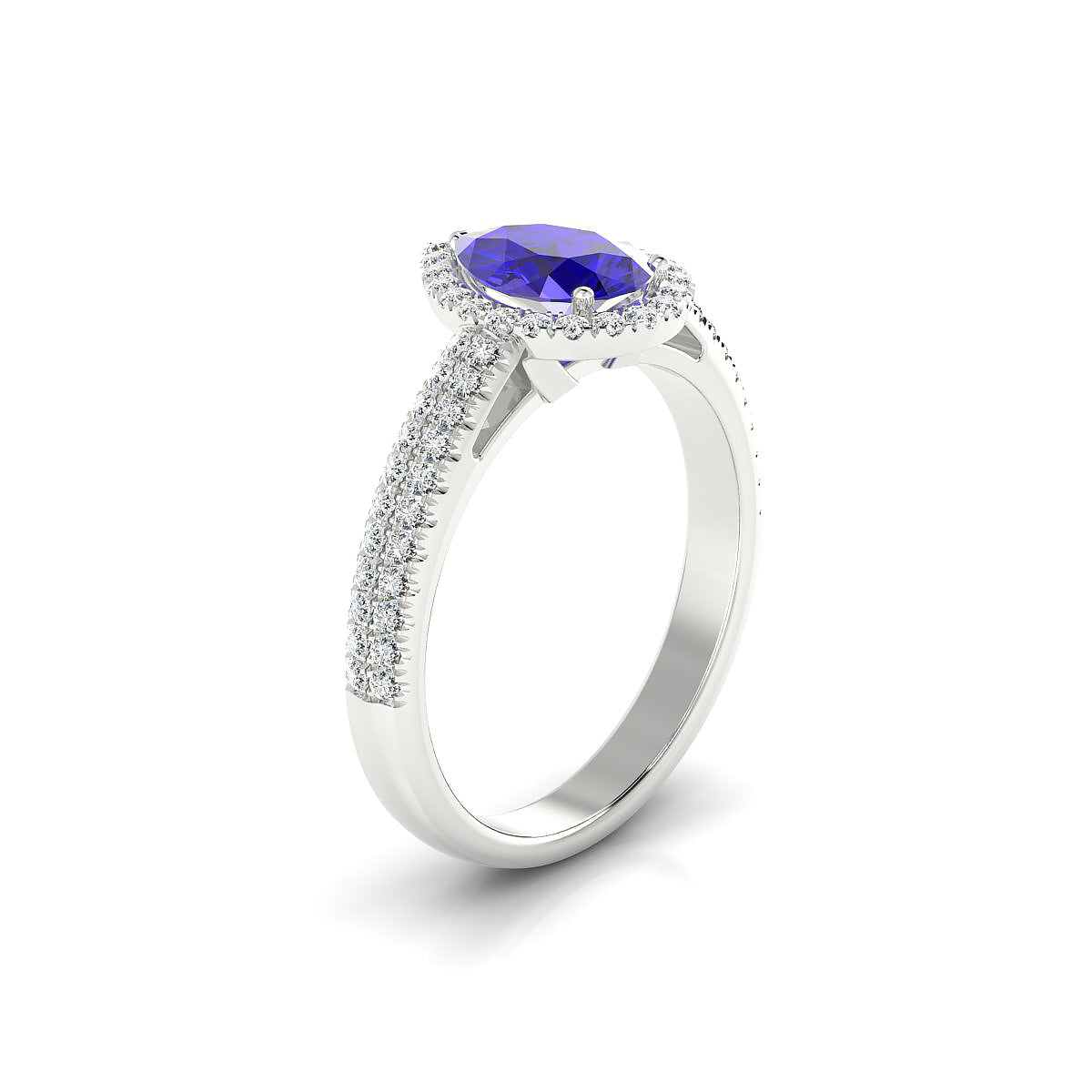 Celeste | 18k White Gold 8 x 6 mm Pear Tanzanite Ring