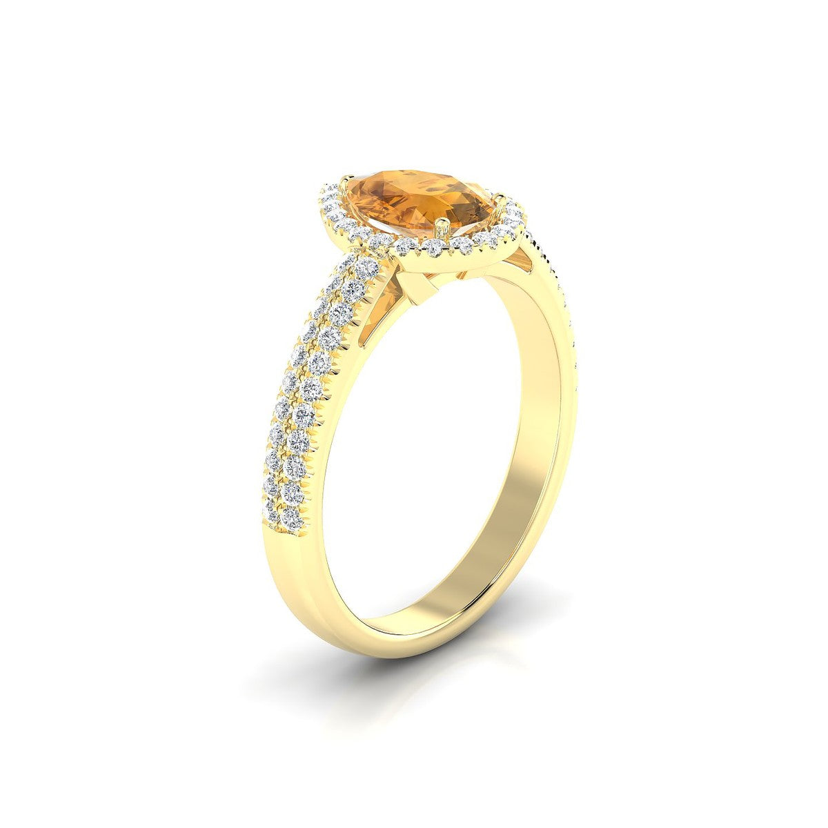 Celeste | 18k Yellow Gold 8 x 6 mm Pear Citrine Ring