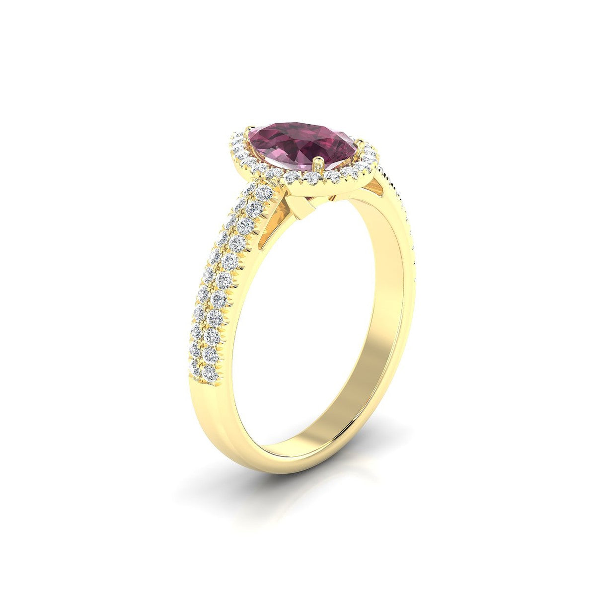 Celeste | 18k Yellow Gold 8 x 6 mm Pear Rhodolite Ring