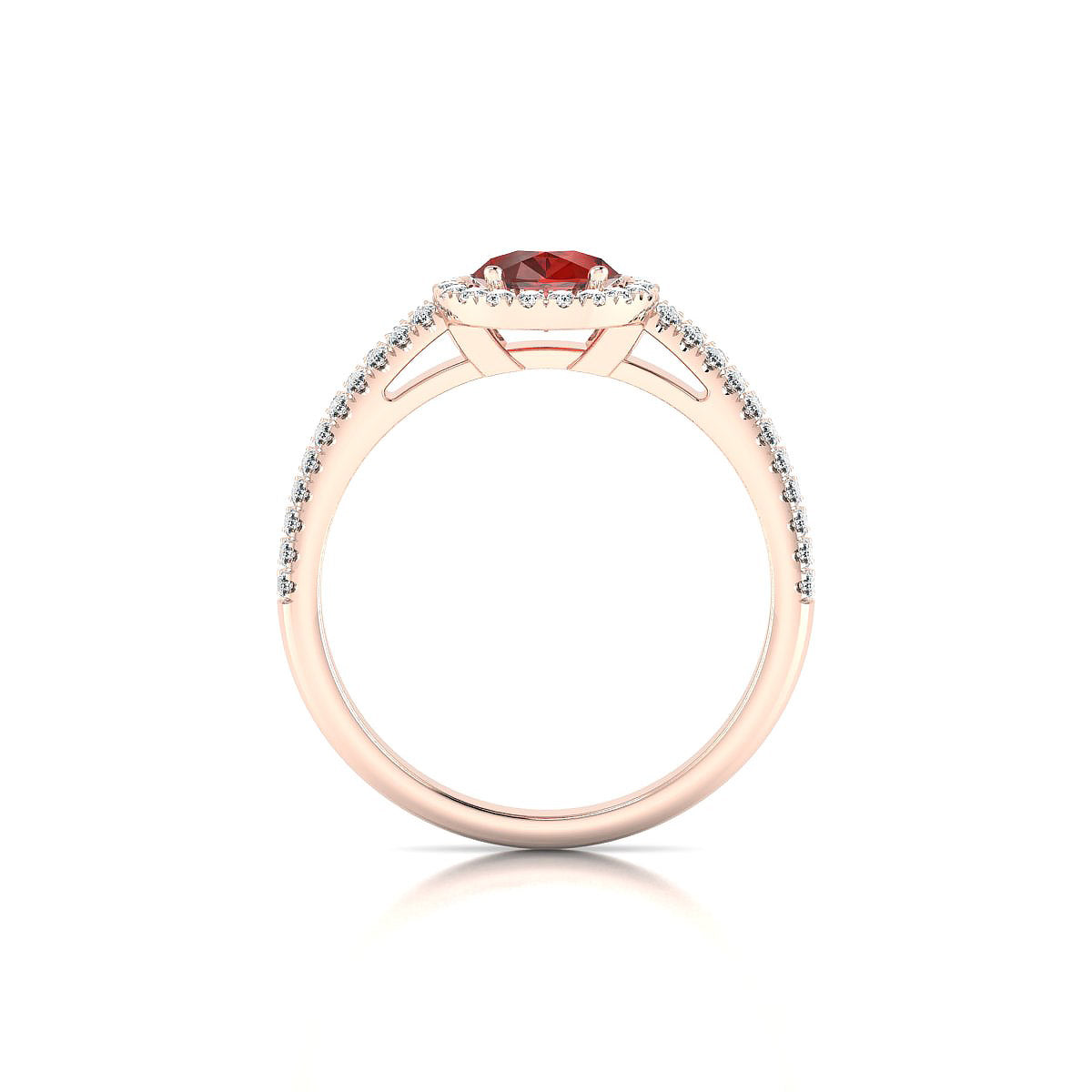 Celeste | 18k Rose Gold 8 x 6 mm Pear Garnet Ring