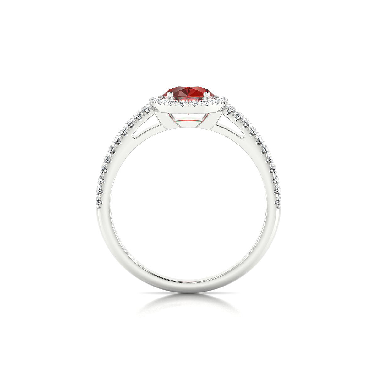 Celeste | 18k White Gold 8 x 6 mm Pear Garnet Ring