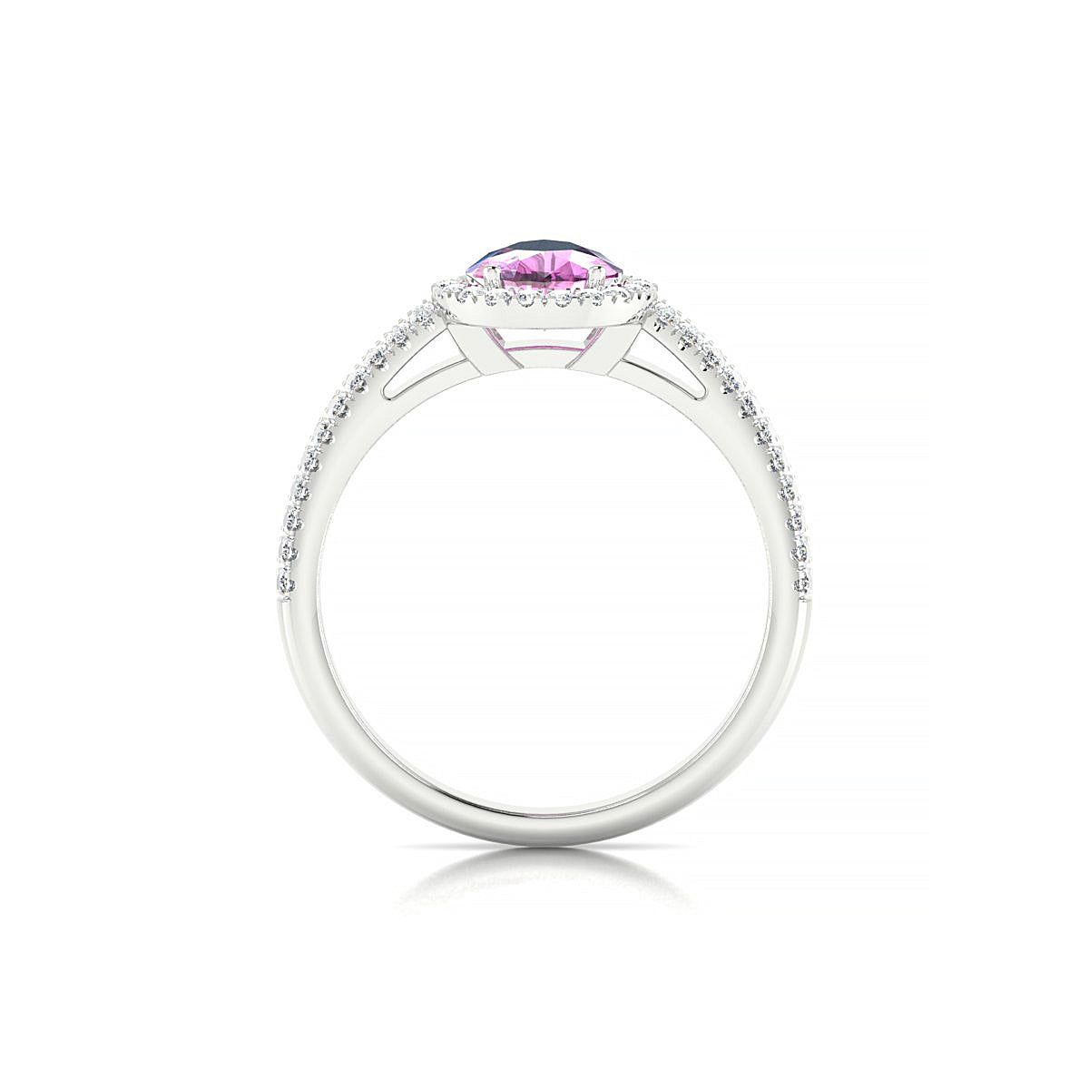 Celeste | 18k White Gold 8 x 6 mm Pear Pink Sapphire Ring