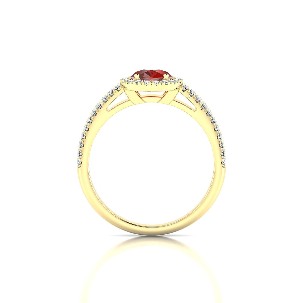 Celeste | 18k Yellow Gold 8 x 6 mm Pear Garnet Ring