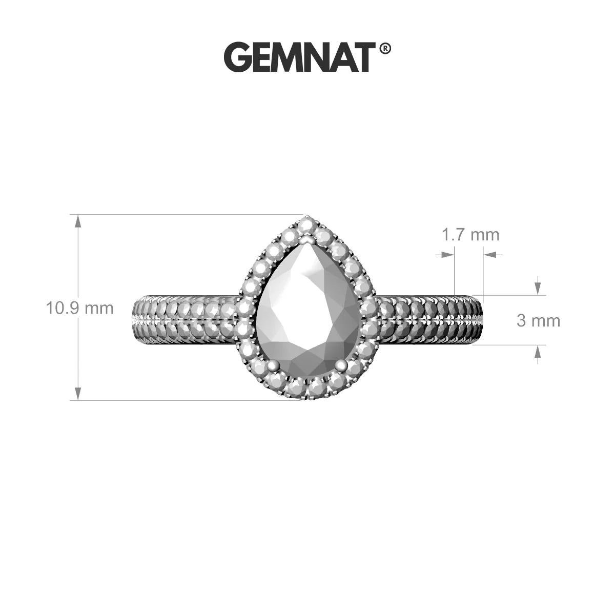 Celeste | 18k Rose Gold 8 x 6 mm Pear Topaz Ring