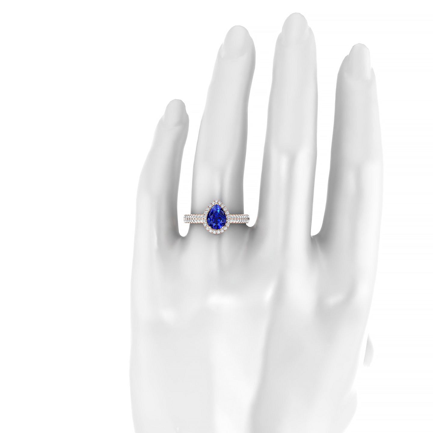 Celeste | 18k Rose Gold 8 x 6 mm Pear Sapphire Ring