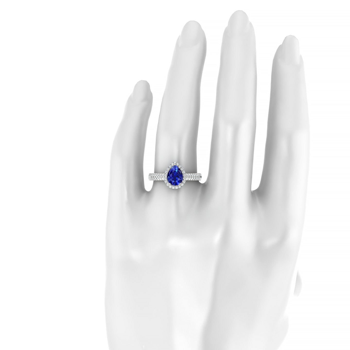 Celeste | 18k White Gold 8 x 6 mm Pear Sapphire Ring