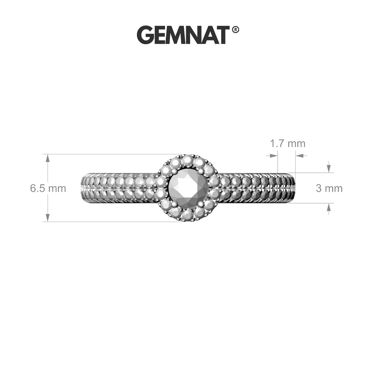 Celeste | 18k White Gold 3.7 mm Round Diamond Ring