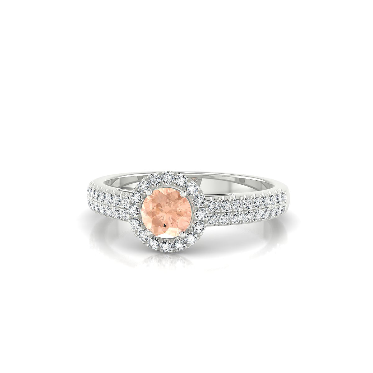 Celeste | 18k White Gold 4.5 mm Round Morganite Ring