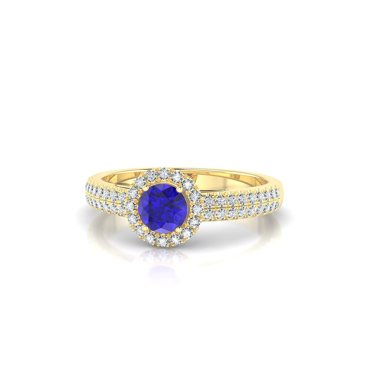 Celeste | 18k Yellow Gold 4.5 mm Round Tanzanite Ring