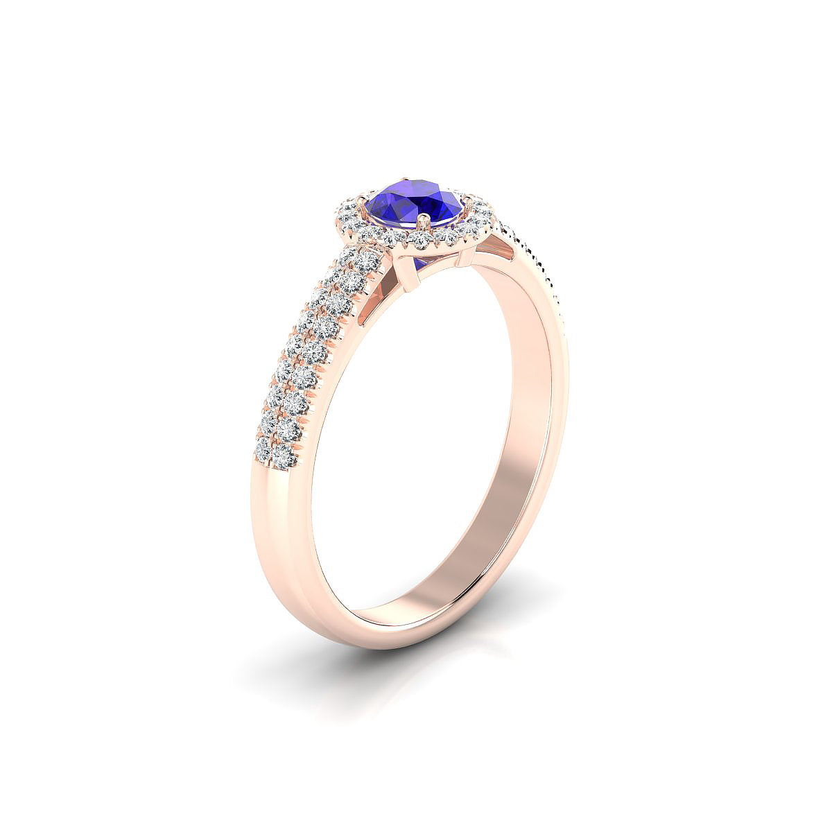 Celeste | 18k Rose Gold 4.5 mm Round Tanzanite Ring