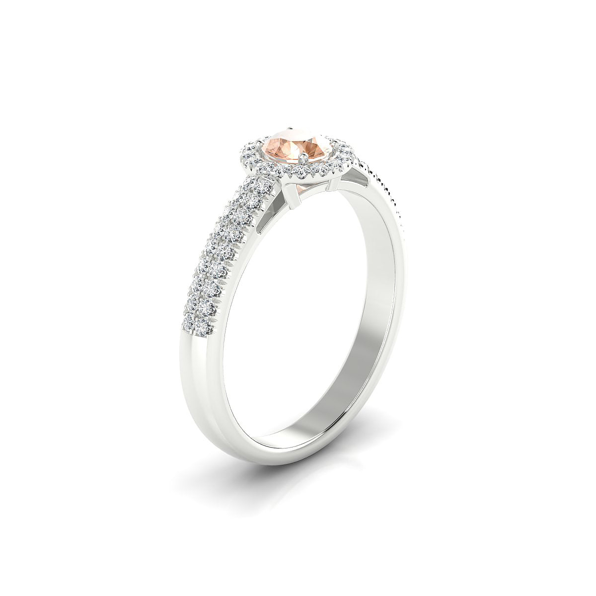 Celeste | 18k White Gold 4.5 mm Round Morganite Ring