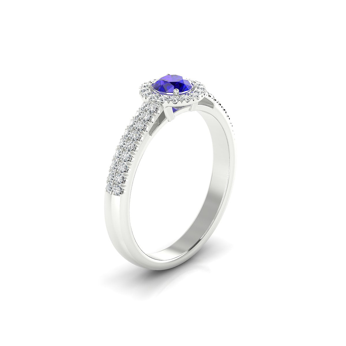 Celeste | 18k White Gold 4.5 mm Round Tanzanite Ring