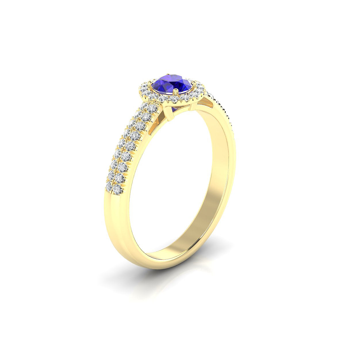 Celeste | 18k Yellow Gold 4.5 mm Round Tanzanite Ring