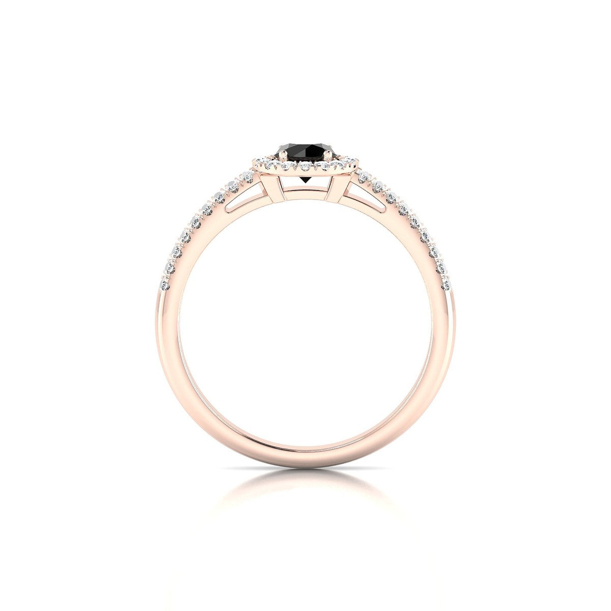 Celeste | 18k Rose Gold 4.5 mm Round Black Diamond Ring