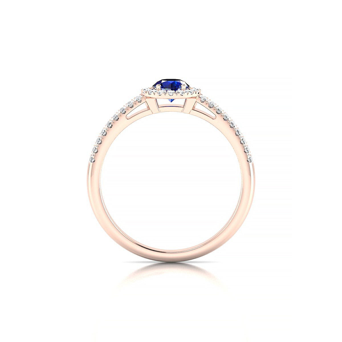 Celeste | 18k Rose Gold 4.5 mm Round Sapphire Ring