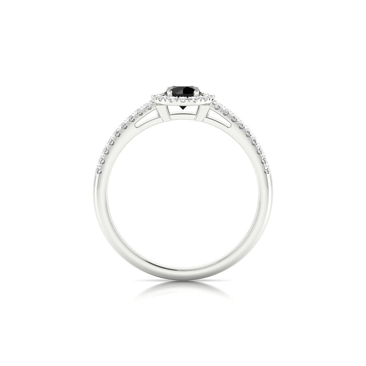 Celeste | 18k White Gold 4.5 mm Round Black Diamond Ring