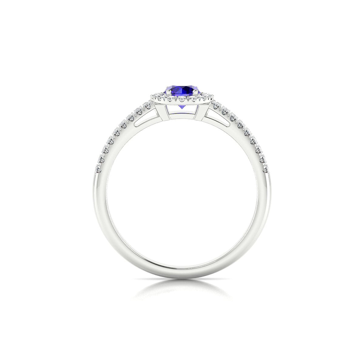 Celeste | 18k White Gold 4.5 mm Round Tanzanite Ring