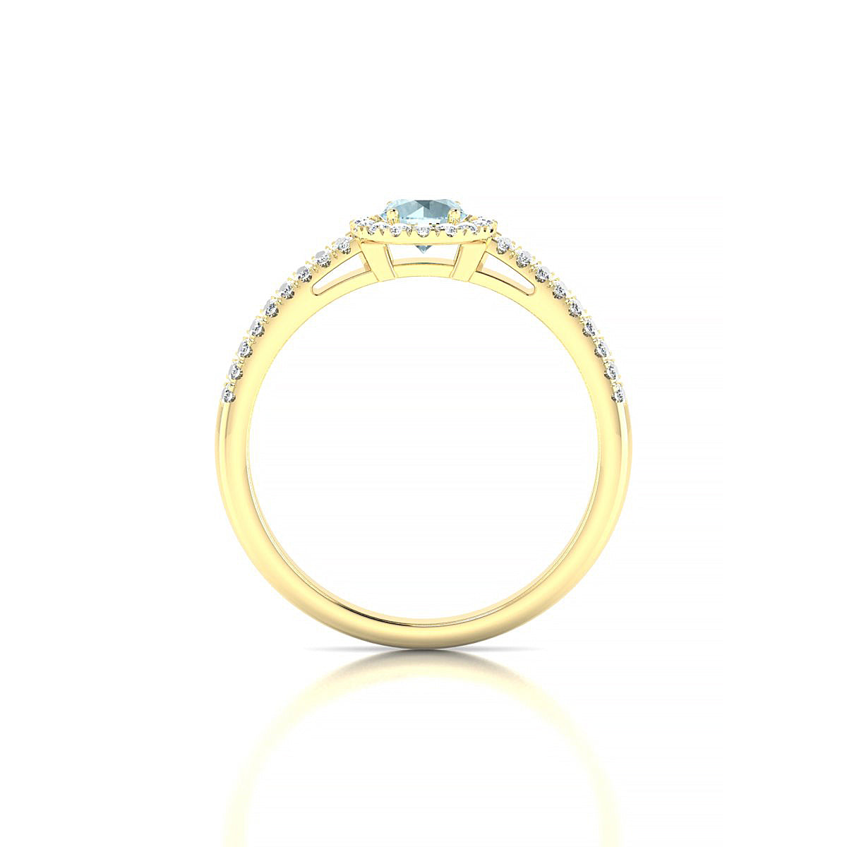 Celeste | 18k Yellow Gold 4.5 mm Round Aquamarine Ring