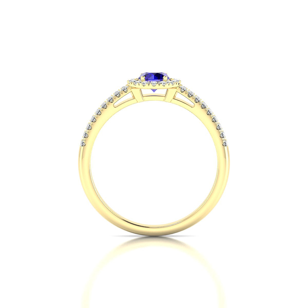 Celeste | 18k Yellow Gold 4.5 mm Round Tanzanite Ring