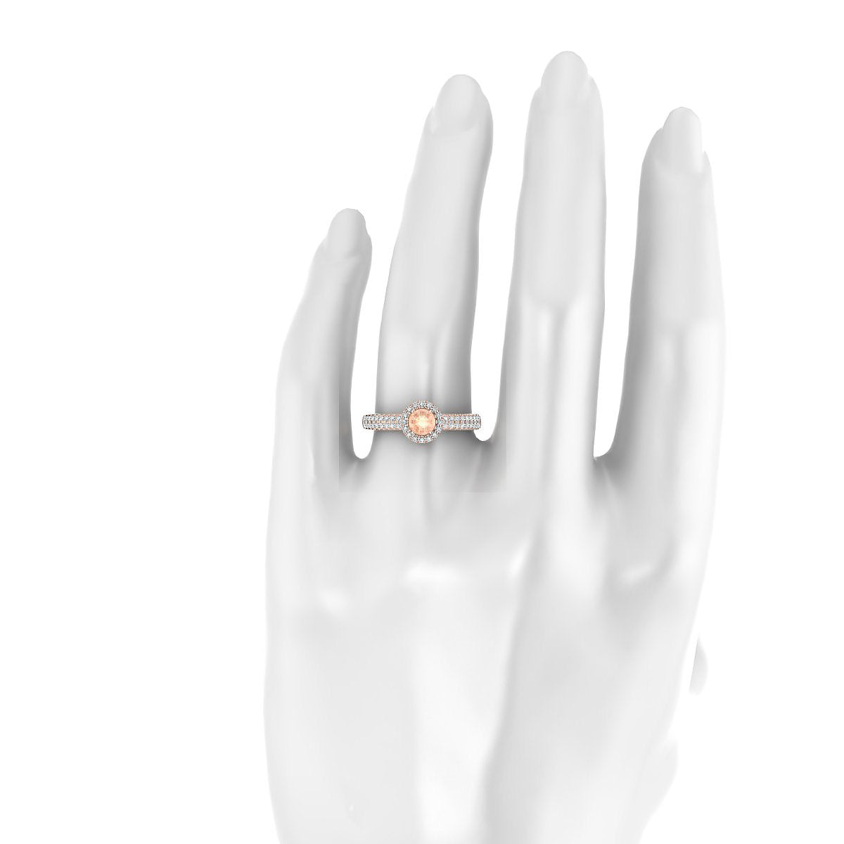 Celeste | 18k Rose Gold 4.5 mm Round Morganite Ring