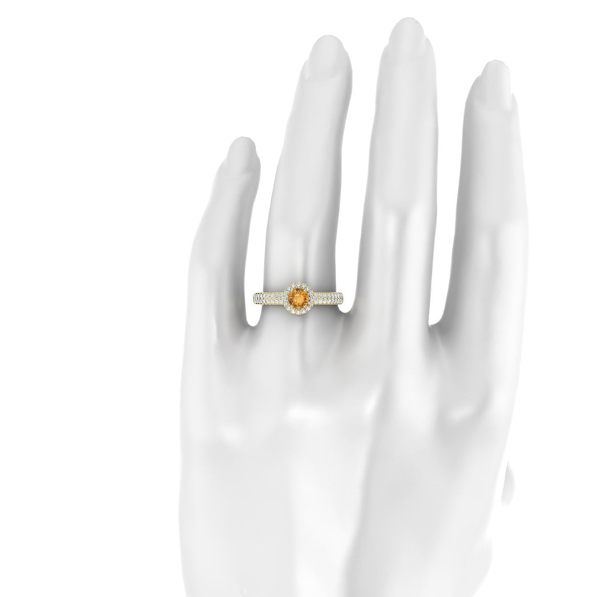 Celeste | 18k Yellow Gold 4.5 mm Round Citrine Ring
