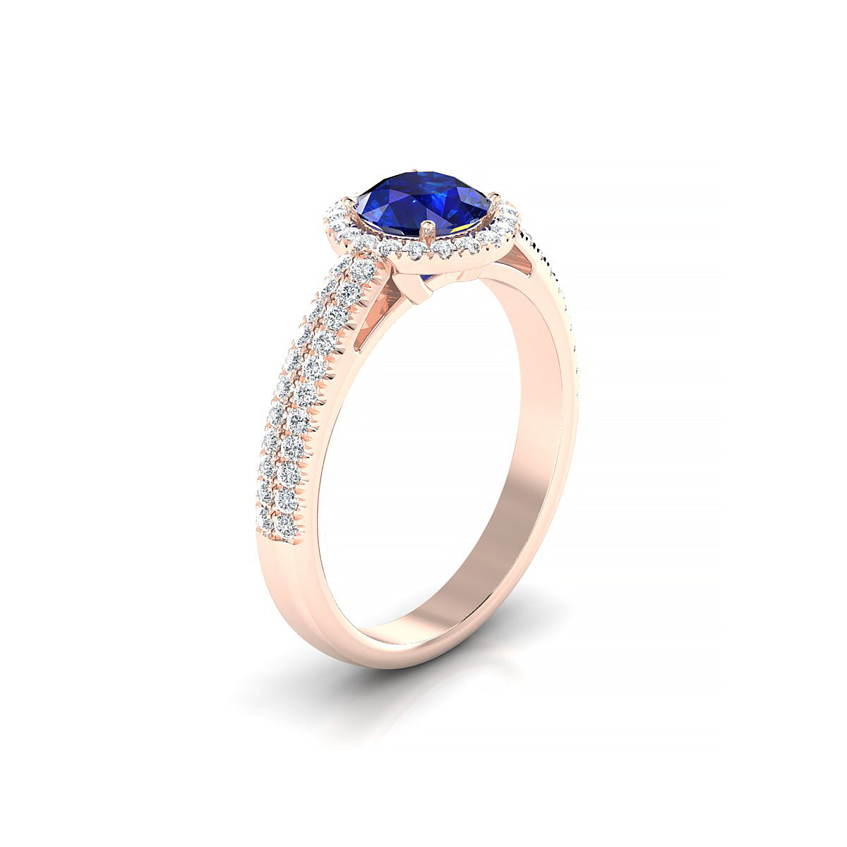Celeste | 18k Rose Gold 6 mm Round Sapphire Ring