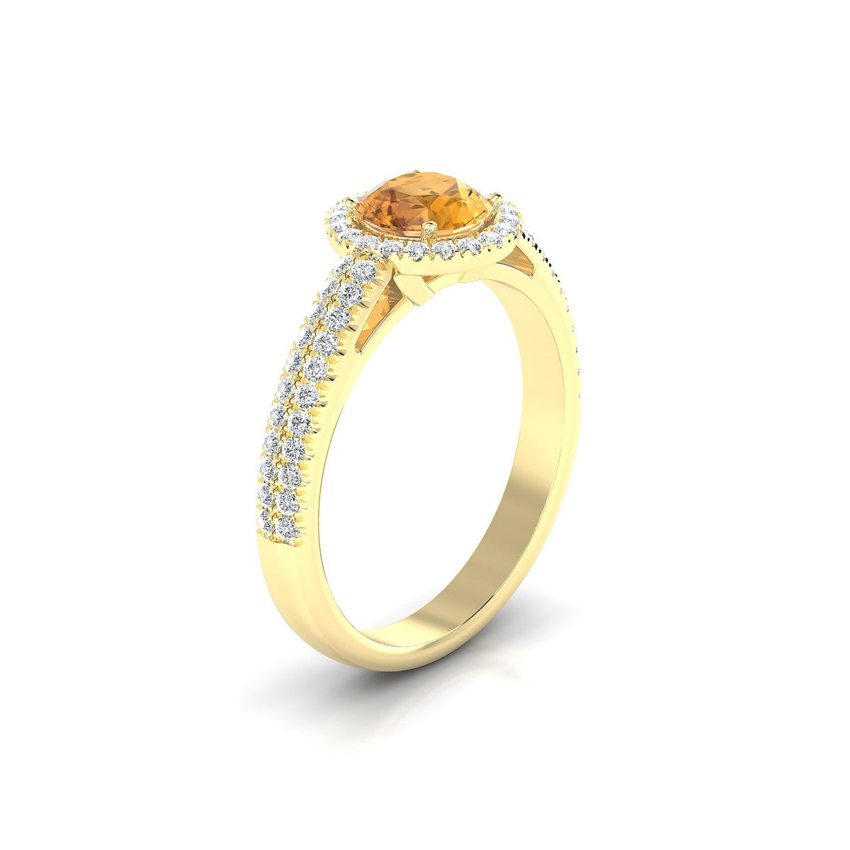 Celeste | 18k Yellow Gold 6 mm Round Citrine Ring