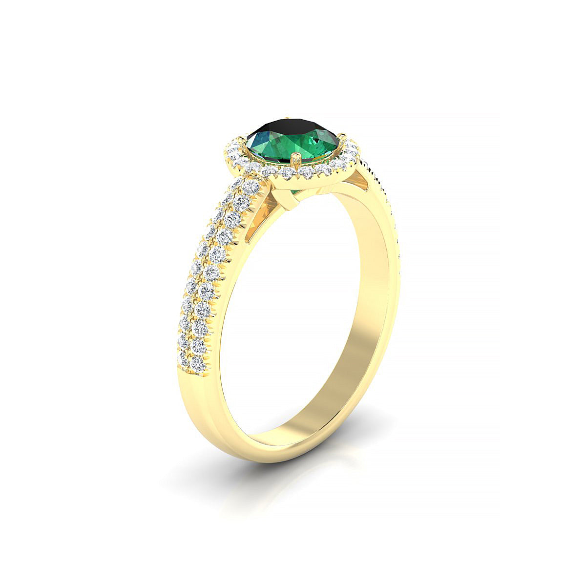 Celeste | 18k Yellow Gold 6 mm Round Emerald Ring