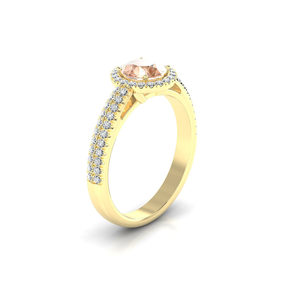 Celeste | 18k Yellow Gold 6 mm Round Morganite Ring