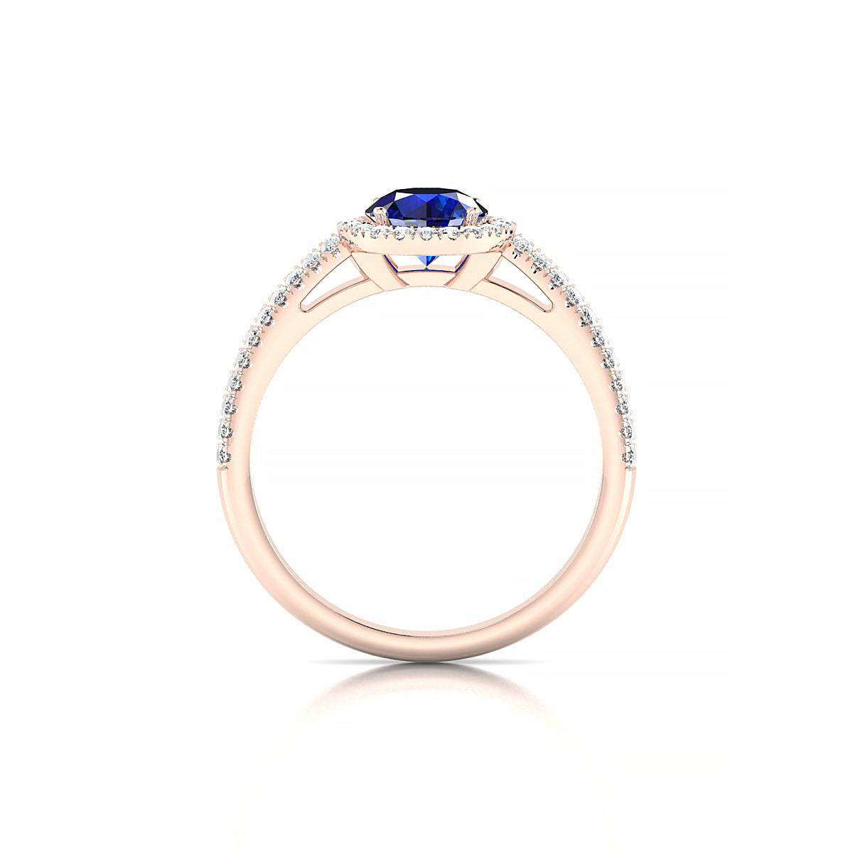 Celeste | 18k Rose Gold 6 mm Round Sapphire Ring