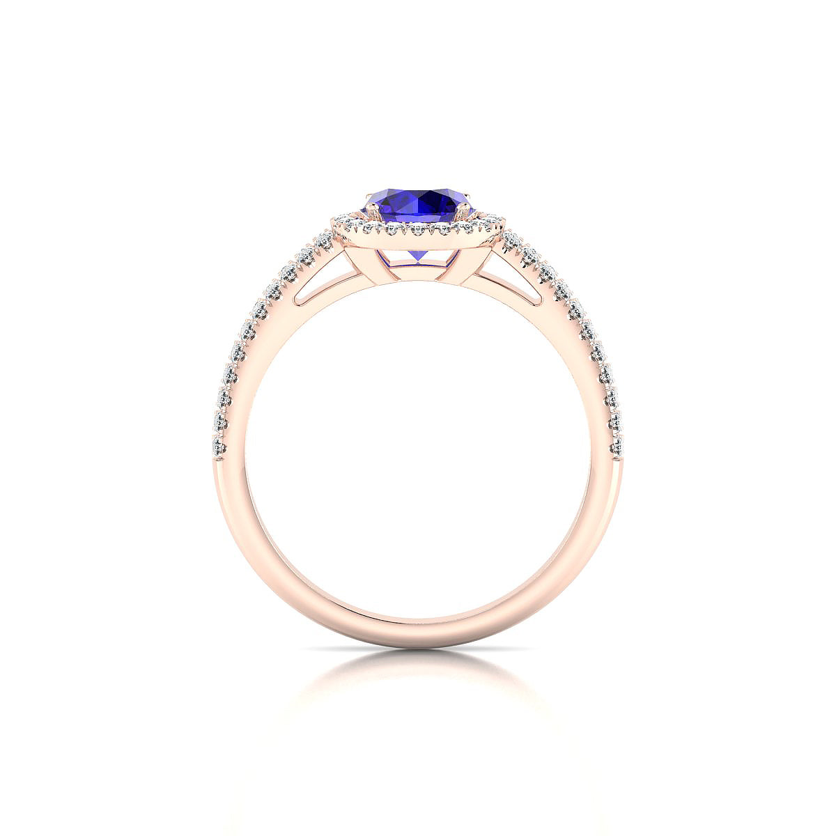 Celeste | 18k Rose Gold 6 mm Round Tanzanite Ring