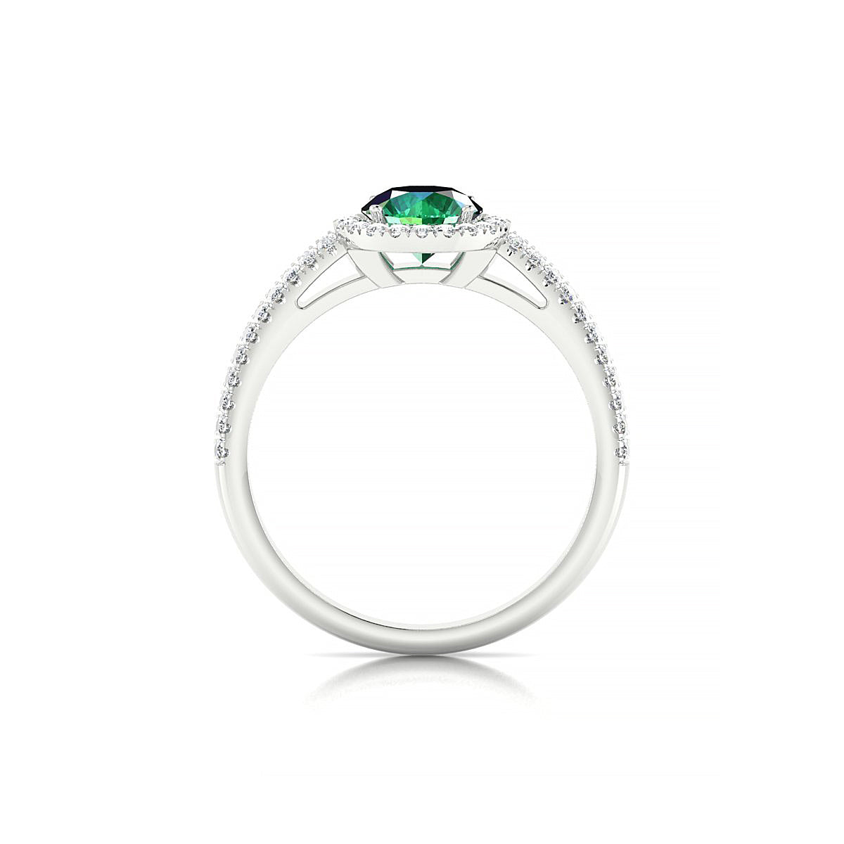 Celeste | 18k White Gold 6 mm Round Emerald Ring