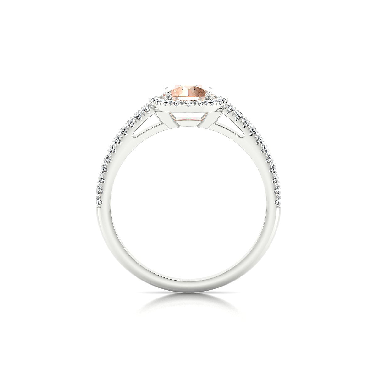 Celeste | 18k White Gold 6 mm Round Morganite Ring