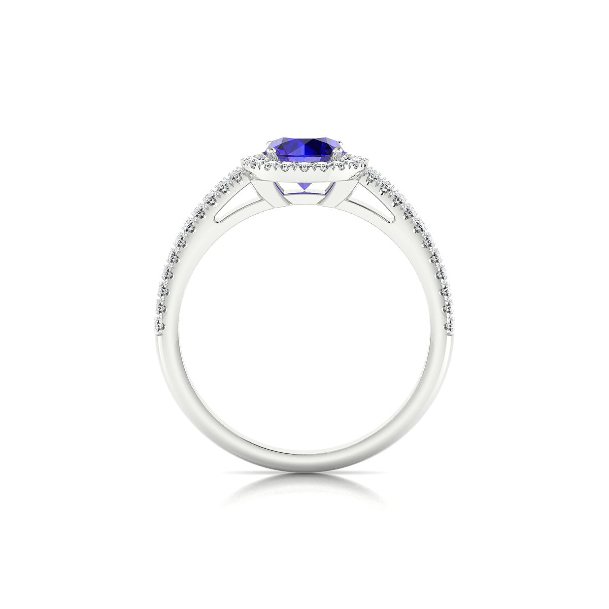 Celeste | 18k White Gold 6 mm Round Tanzanite Ring