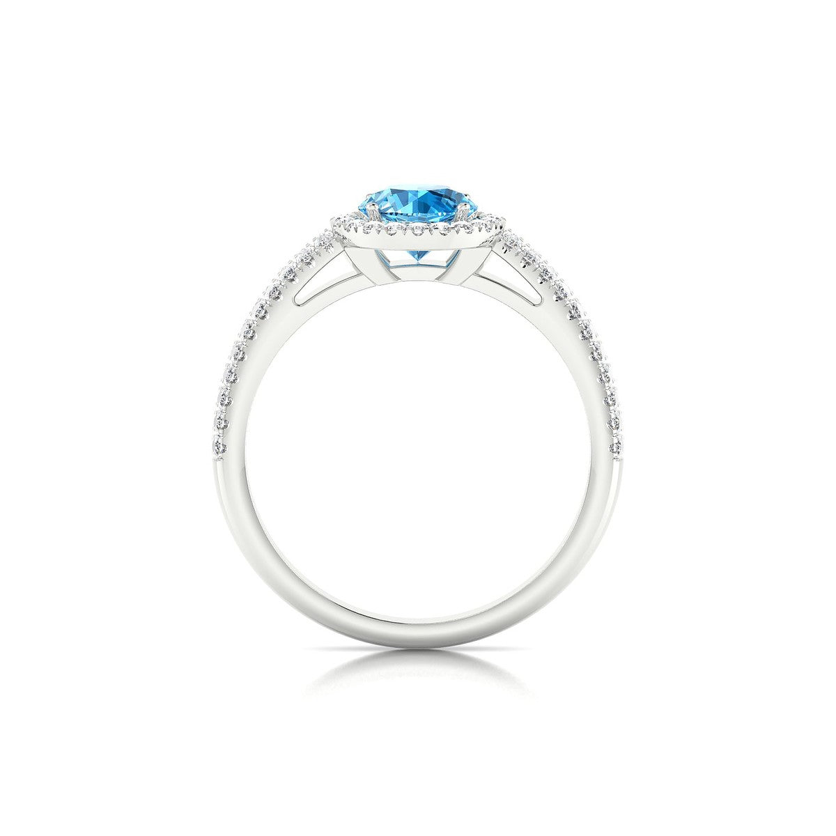 Celeste | 18k White Gold 6 mm Round Topaz Ring